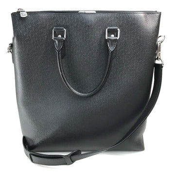 LOUIS VUITTON Handbag M33433 Taiga Leather Black x Silver Metal Taiga Anton Tote mens Used