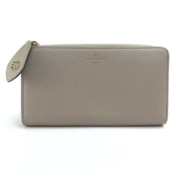 LOUIS VUITTON Long Wallet Purse M63104 Taurillon Clemence Leather Beige x Gold Metal Monogram flower Portefeuille Comet Women Used