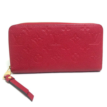 LOUIS VUITTON Long Wallet Purse M68571 Monogram Ann Platt Leather Red Monogram Ann Platt Zippy wallet Women Used