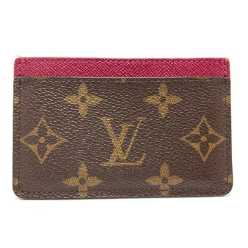 LOUIS VUITTON Card Case M60703 Monogram canvas Brown Monogram Porte Cartes Simple Women Used