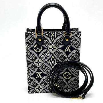 LOUIS VUITTON Handbag M80484 Jacquard Black x blue Monogram Jaguar SINCE 1854 Petit Sac Plat Women Used
