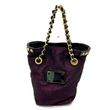 LOUIS VUITTON Tote Bag Canvas / leather Purple / Black Handbags/handbags Accessories of Deburju Neonoe Women Used