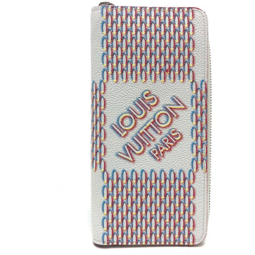 LOUIS VUITTON Long Wallet Purse M81403 leather white damier spray Zippy Wallet Vertical Women Used