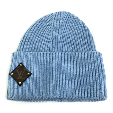 LOUIS VUITTON Knit hat M76710 wool blue Monogram Bonnet LV mens Used
