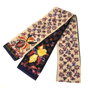 LOUIS VUITTON scarf M76433 silk Beige x black Monogram Bando Rendezvous Women Used