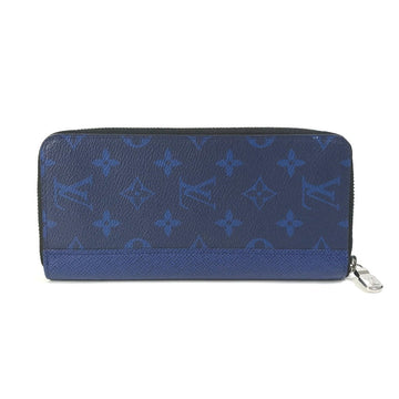 LOUIS VUITTON Long Wallet Purse M30447 Leather/Tigarama blue Taigalama Zippy Wallet Vertical mens Used