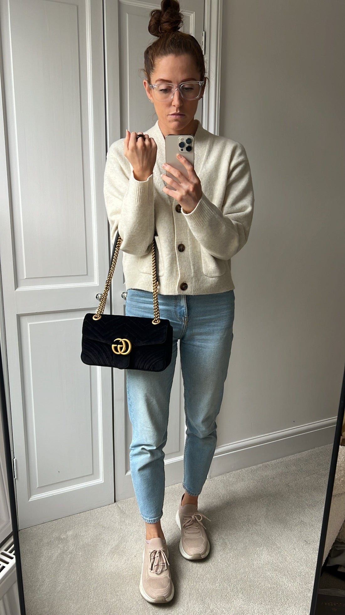 Gucci Small Black Velvet Marmont Shoulder Bag