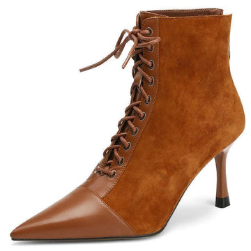 Elegant Women Ankle Boots Pointed Toe Thin High Heels