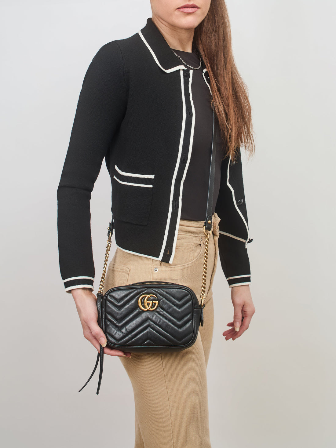 Gucci GG Black Marmont Mini Shoulder Bag (RRP £1,360)