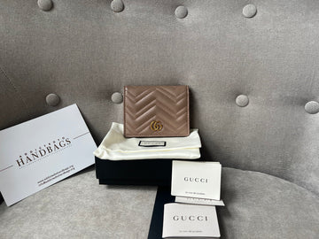 Gucci GG Dusty Pink Marmont Matelassé Card Case Wallet (RRP £345)