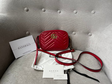 Gucci GG Hibiscus Red Marmont Mini Shoulder Bag (RRP £1,160)