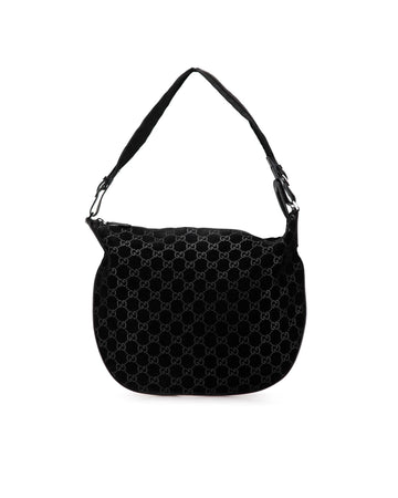 Suede Leather Hobo Bag with Flat Strap and Top Zip Closure