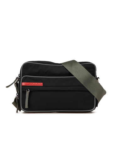 Nylon Front Pocket Crossbody Bag with Adjustable Strap and Zip Closures