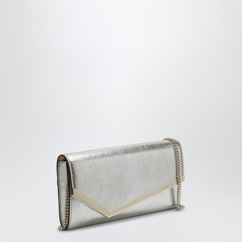 Jimmy Choo Emmie Shoulder Bag With Glitter Champagne Women
