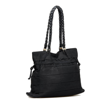 Black Ferragamo Tiered Grosgrain Tote Bag