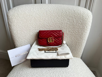 Gucci GG Hibiscus Red Marmont Super Mini Shoulder Bag (RRP £985)