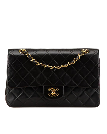 Quilted Lambskin Double Flap Shoulder Bag with Chain Straps