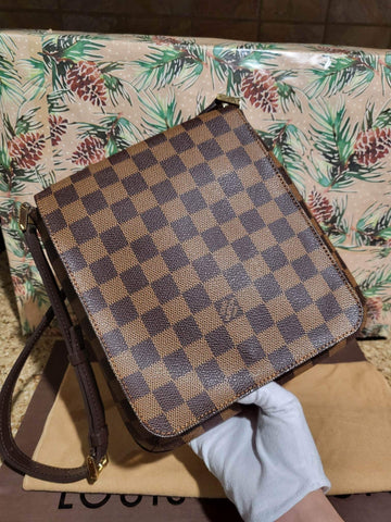 Musette Salsa PM Damier Ebene Shoulder Bag
