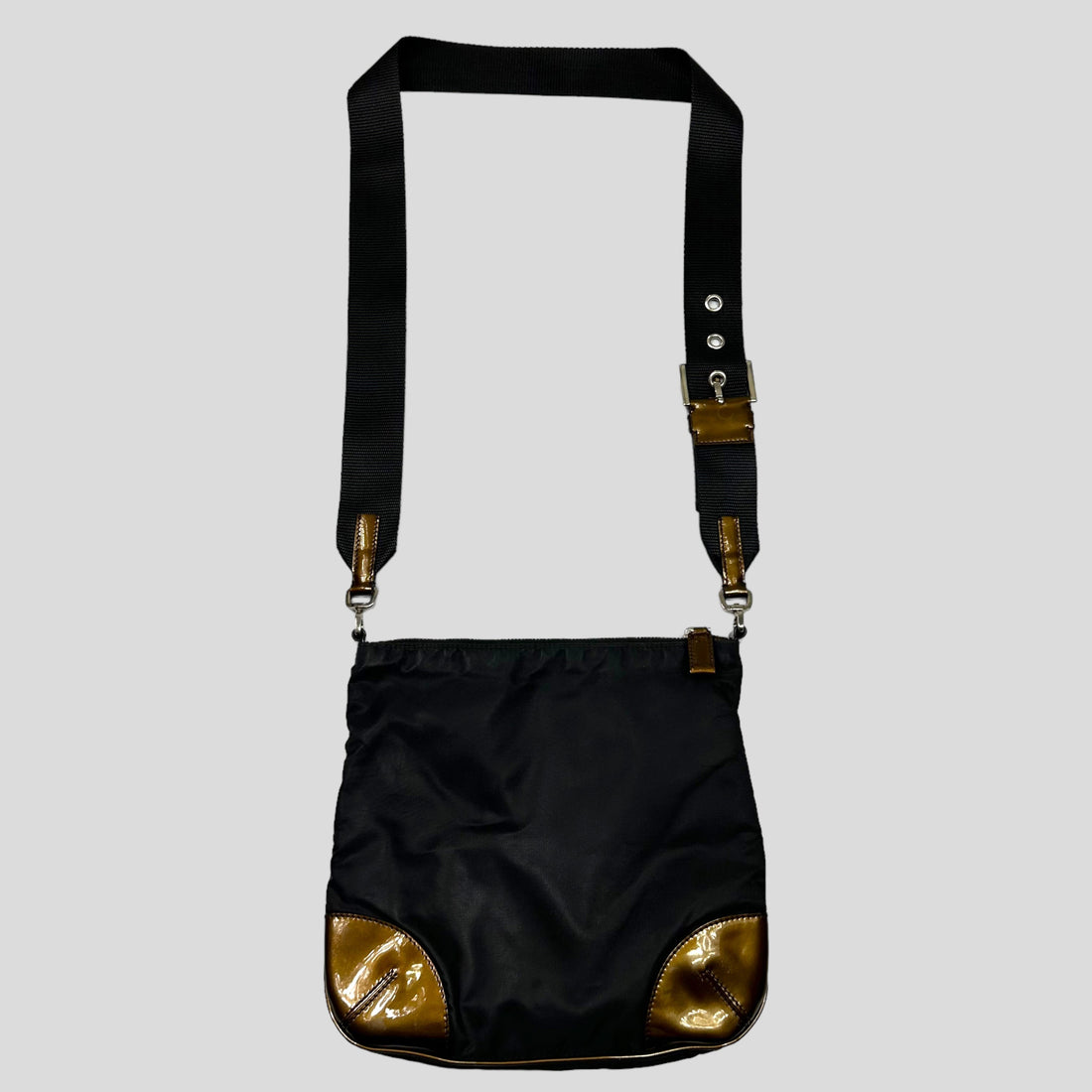 Prada Milano 00’s Nylon & Patent Leather Crossbody Bag