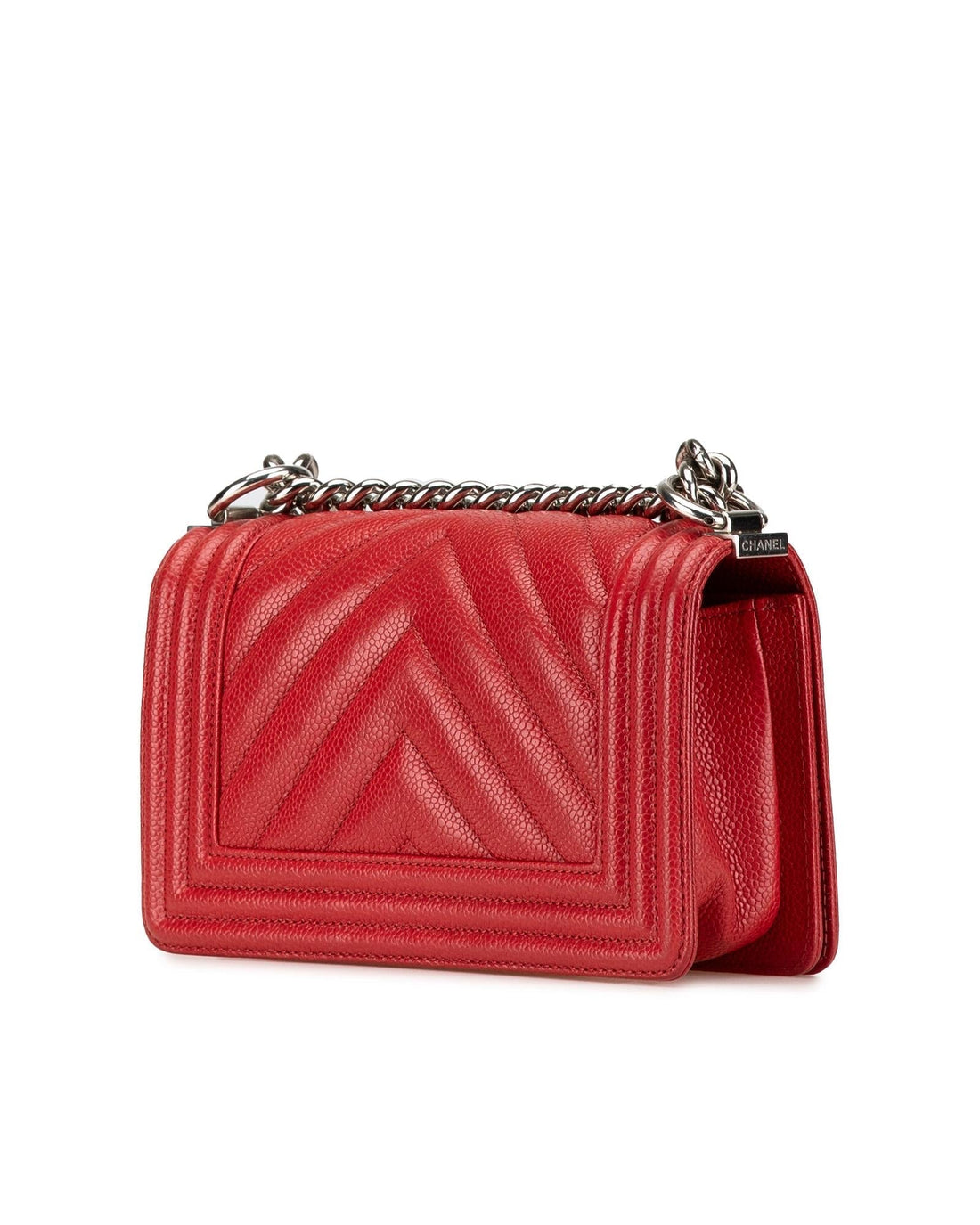 Small Quilted Chevron Leather Boy Flap Bag