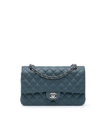 Medium Classic Double Flap Quilted Lambskin Shoulder Bag with Chain Straps