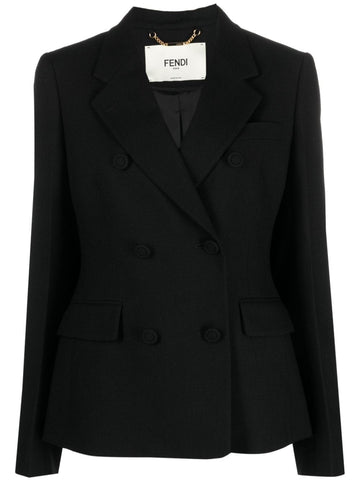 FENDI Wool Double-Breasted Blazer Jacket for Women
