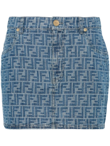 FENDI Chic Denim Mini Skirt with Classic Five Pocket Design