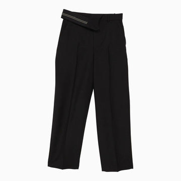 FENDI Women's Mohair Blend Trousers with Asymmetrical Waistband