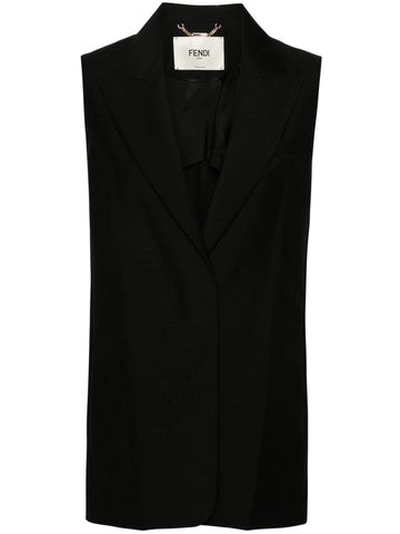 FENDI Elegant Wool Blend Sleeveless Vest