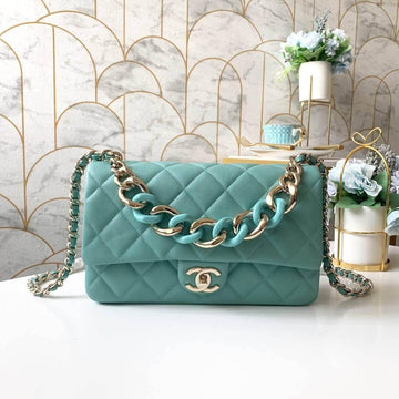 Makersluxe Flap Bag With Large Bi-Color Chain CHL - 743