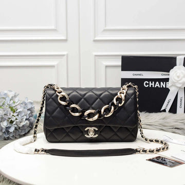 Makersluxe Flap Bag With Large Bi-Color Chain CHL - 742