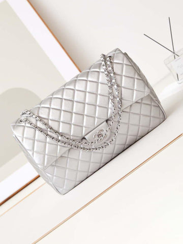 Makersluxe - Flap Bag CF Airport Calfskin & Silver-Tone Metal