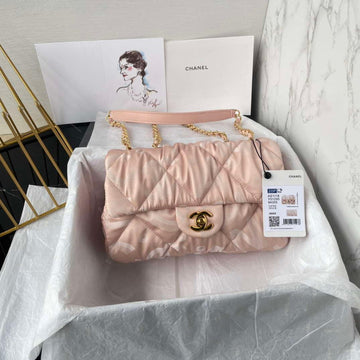 Makersluxe - Flap bag Satin Fabric Pink