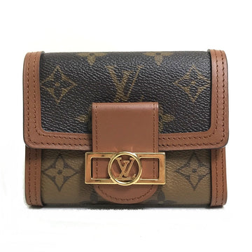 LOUIS VUITTON Trifold wallet M68725 Monogram reverse canvas Brown Monogram reverse Portefeuille Dauphine Compact Women Used