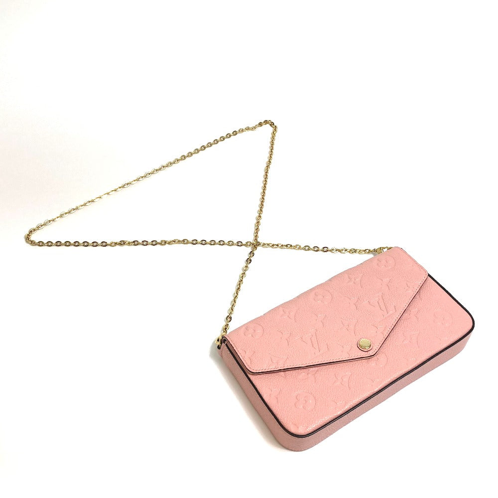 LOUIS VUITTON Shoulder Bag M67856 Monogram Ann Platt Leather pink Monogram Ann Platt Pochette Felicie GM Women Used