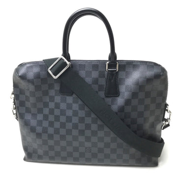 LOUIS VUITTON Business bag N48224 Damier Grafitto Canvas black Damier Graphite Porto Documan Jules mens Used