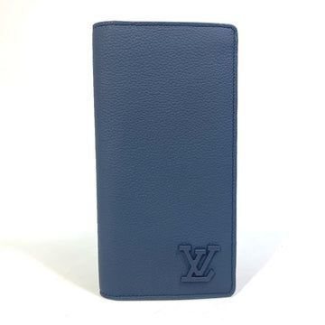 LOUIS VUITTON Long Wallet Purse M81810 leather Navy Portefeuille BrazzaNM mens Used