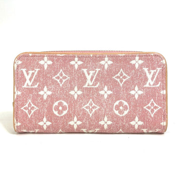 LOUIS VUITTON Long Wallet Purse M81182 Monogram denim pink Monogram denim Zippy wallet Women Used