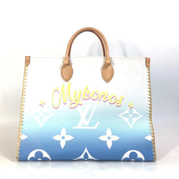 LOUIS VUITTON Tote Bag M57872 Monogram Giant Canvas, Straw blue Monogram Giant ON THE GO GM MYKONOS EXCLUSIVE MYKONOS Women Used