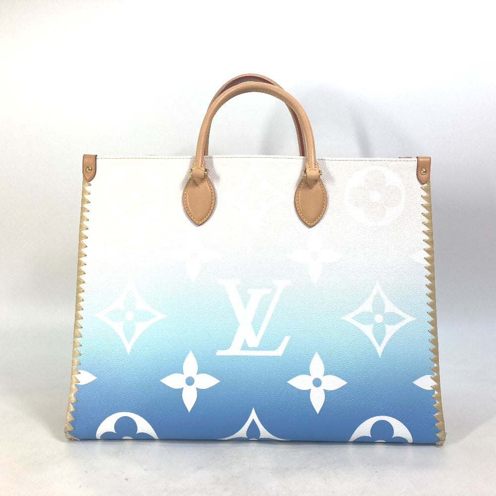 LOUIS VUITTON Tote Bag M57872 Monogram Giant Canvas, Straw blue Monogram Giant ON THE GO GM MYKONOS EXCLUSIVE MYKONOS Women Used