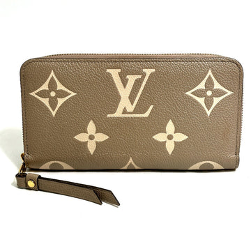 LOUIS VUITTON Long Wallet Purse M69794 Monogram Ann Platt Leather beige Monogram Empreinte Bicolor Zippy wallet Women Used