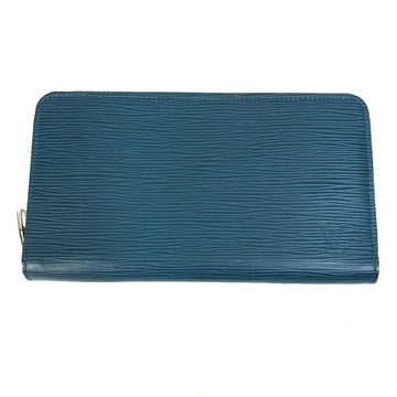 LOUIS VUITTON Long Wallet Purse M60619 Epi Leather Navy Epi Zippy Organizer mens Used