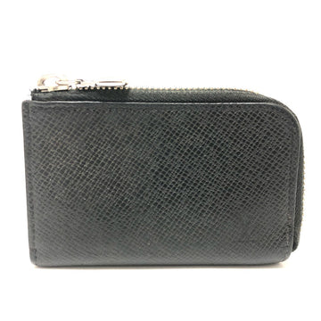 LOUIS VUITTON Coin case M63375 Taiga Leather black Taiga Portonet Jules mens Used