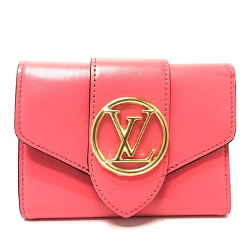LOUIS VUITTON Trifold wallet M69177 leather pink LV circle Portefeuille LV Pont Neuf Compact Women Used