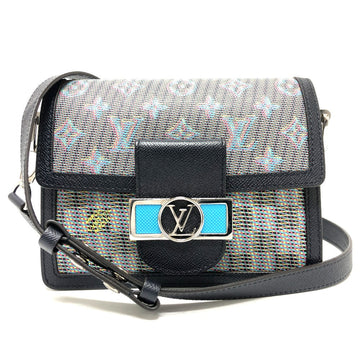 LOUIS VUITTON Shoulder Bag M55454 leather blue LV pop Daufine MINI Women Used