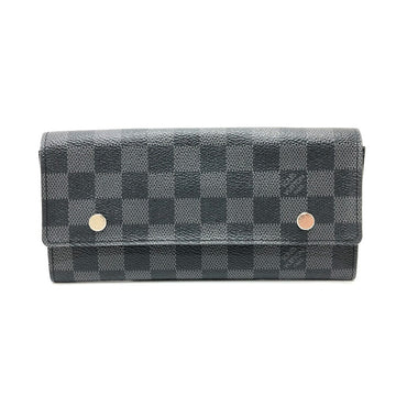 LOUIS VUITTON Long Wallet Purse N63084 Damier Grafitto Canvas black Damier Grafitte Portefeuille long modular mens Used
