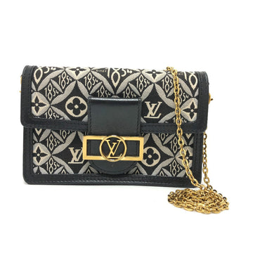 LOUIS VUITTON Shoulder Bag M69992 canvas Navy Monogram Jaguar Portefeuille Daufine Women Used