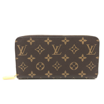 LOUIS VUITTON Long Wallet Purse M42616 Monogram canvas Brown Monogram Zippy wallet Women Used