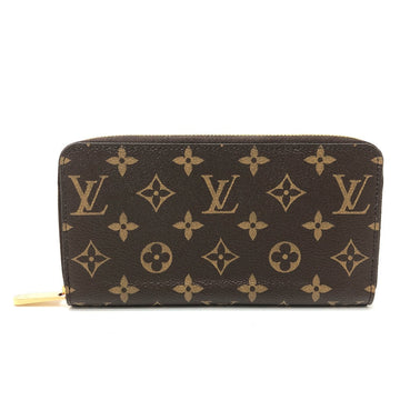 LOUIS VUITTON Long Wallet Purse M41896 Monogram canvas Brown Monogram Zippy wallet Women Used