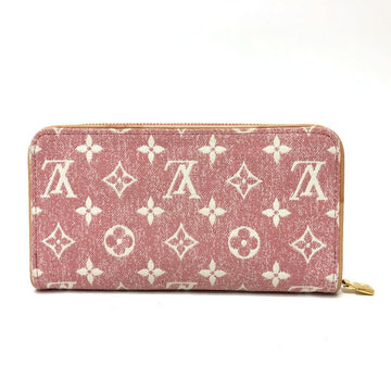 LOUIS VUITTON Long Wallet Purse M81182 Monogram denim pink Monogram denim Zippy wallet Women Used